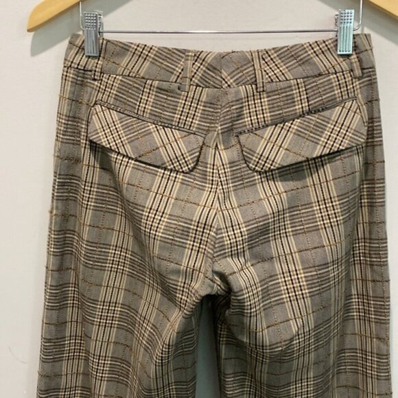 H&M Brown Plaid Flare Pants - Picture 9 of 16